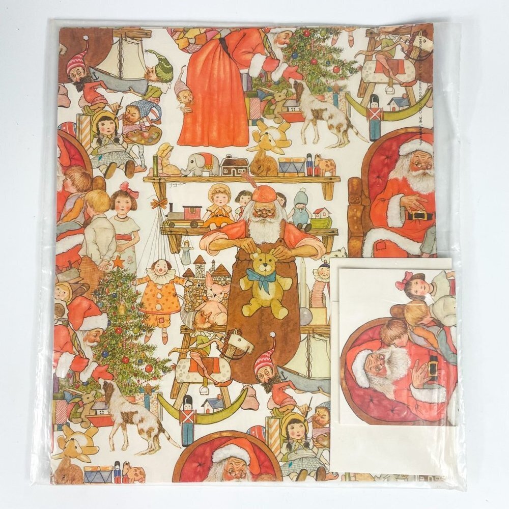 Vintage Current Inc Paper Christmas Gift Wrap Set New 1980s Ephemera